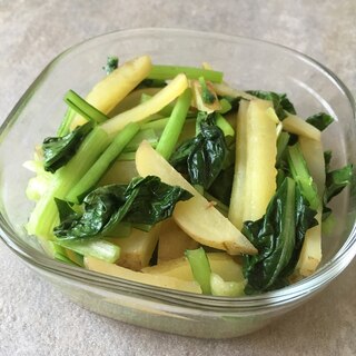 小松菜と新じゃがの煮物♪